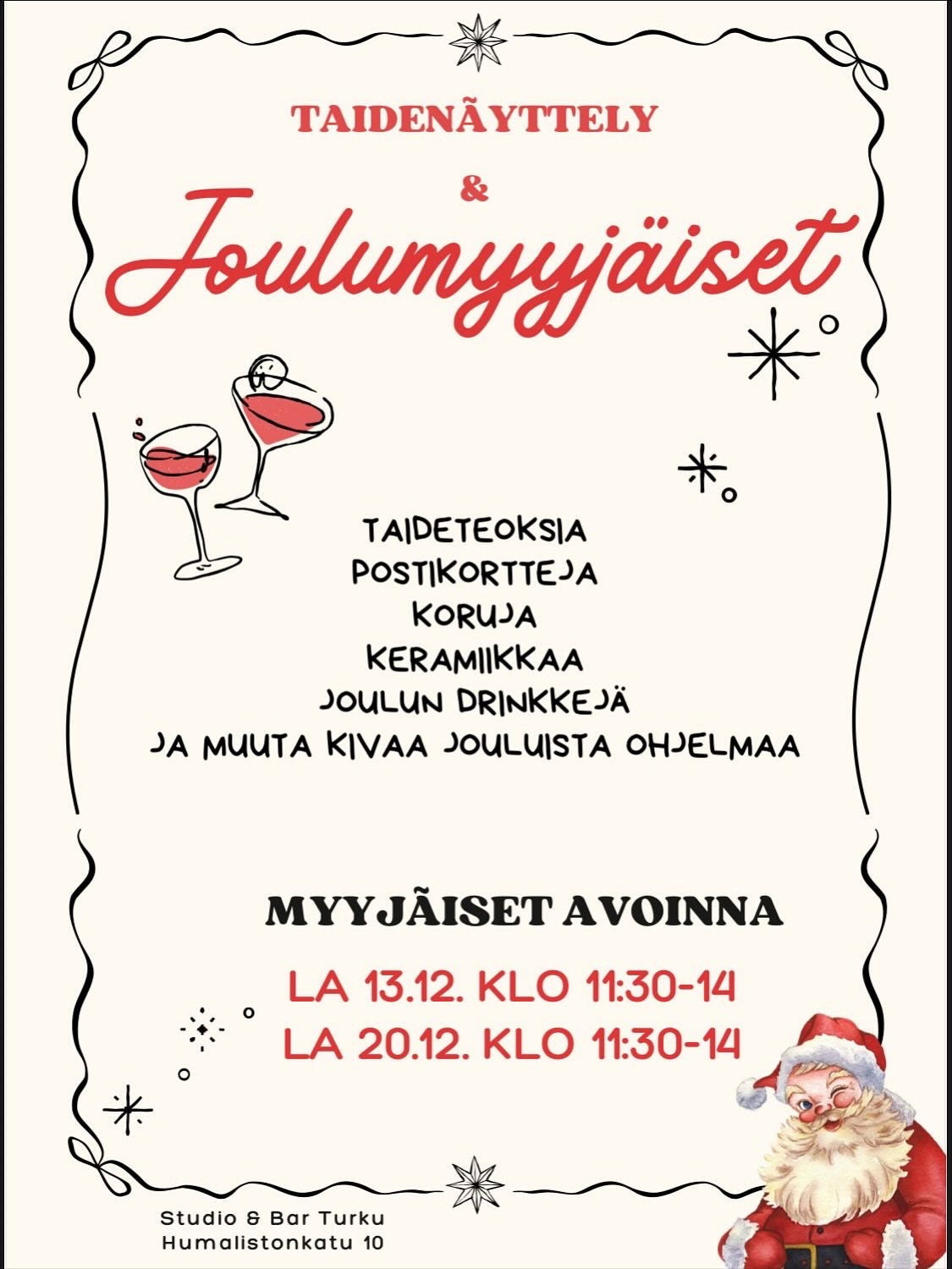 Joulumyyjäiset Turussa 13.12. & 20.12.